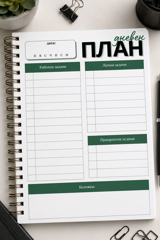 Недатиран дневен планер "Daily Focus Planner" 180л.