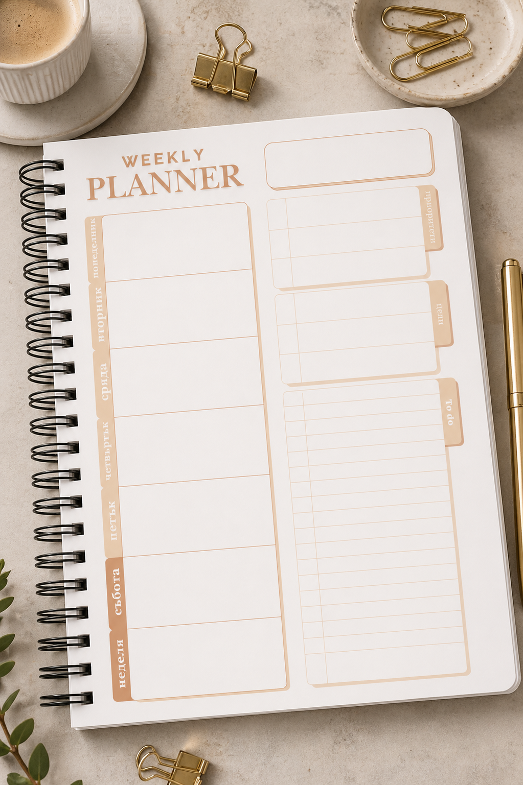 Недатиран седмичен  планер "Plan Your Week" 60л.