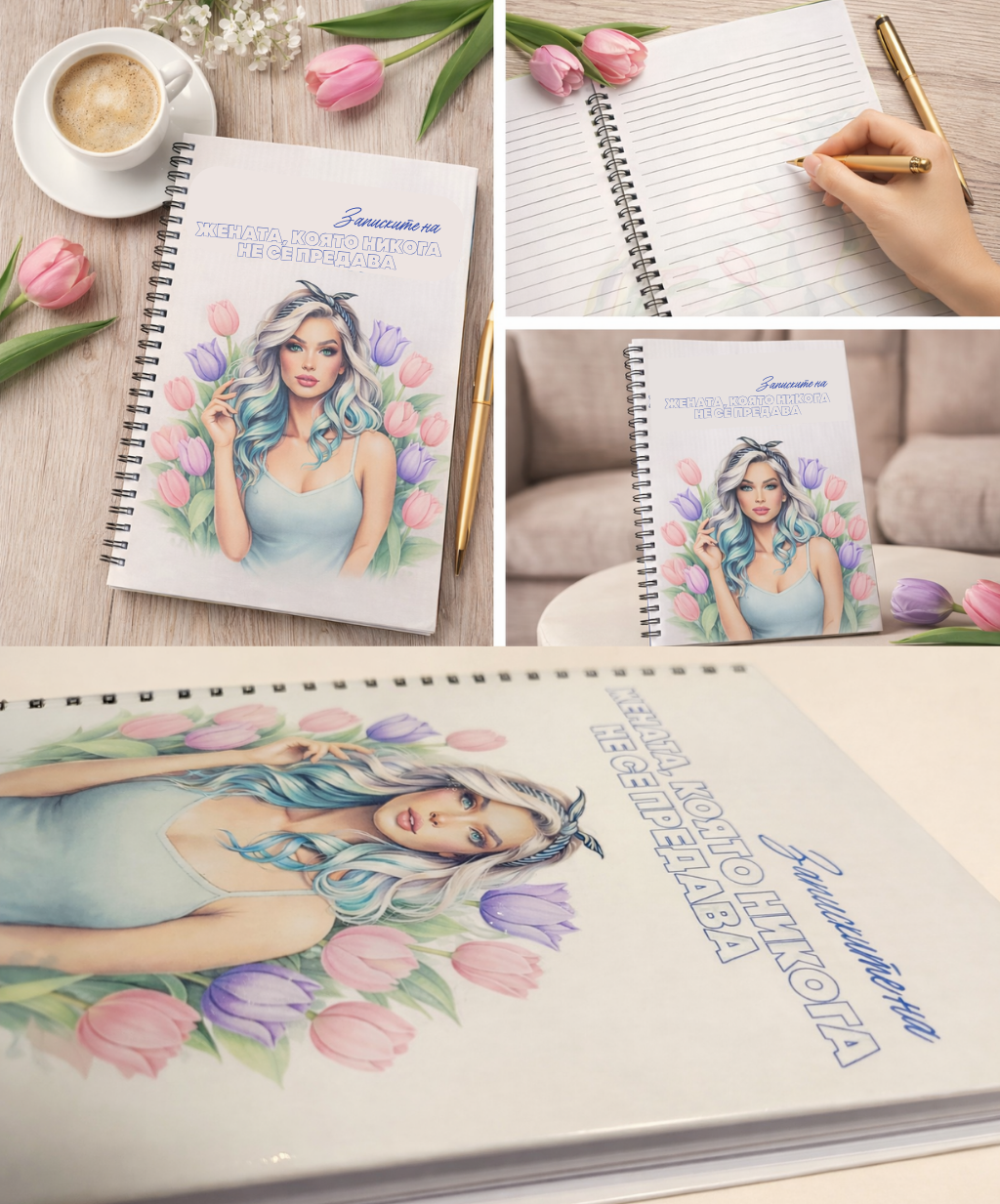 Тефтер "Записките на жената, която ..." Tulip Woman 60л.